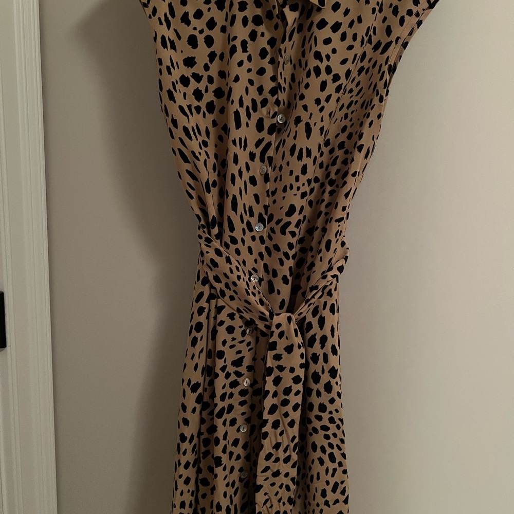 Apt. 9 Tan and Black Spotted Midi Dress
